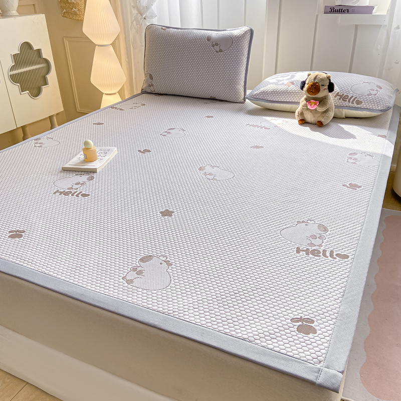 Capibara kjølematte for seng pustende sove naken isbønne sommermatte kjølesengmatte nedkjølende madrassbeskytter pute: 1.2m (4 fot) seng / Gul
