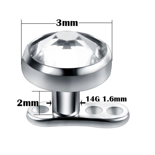 20 stuks/partij  g23 titanium micro dermal anchor topset met basis dermal piercing hide in skin dermal ringen piercings lichaamssieraden: Stijl 1