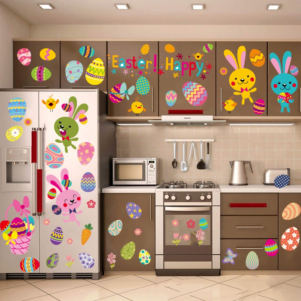 Easter Egg Decoration Wall Stickers Glass Stickers Mall Storefront Scene Layout Window Stickers Window Stickers