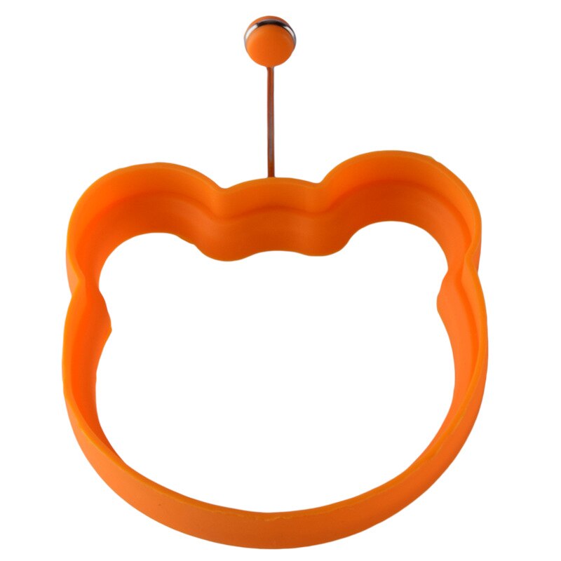 Silicone Fried egg mold round Heart-Shaped Star Bear Flower Omelette Maker Molded Silicone Omelette Pancake Baking Shape: 3BEAR-ORANGE