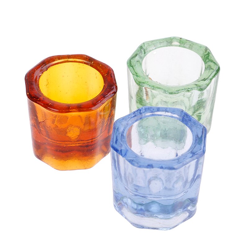1PC Crystal Glass Dappen Dish Lid Bowl Cup Holder For Nail Art Acrylic Powder Liquid Glass Cup Manicure Equipment Nail Tool