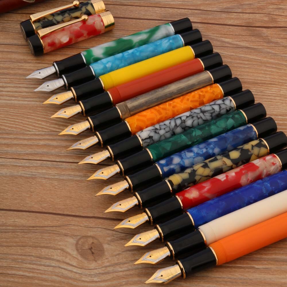 luxury jinhao 100 Fountain Pen Century Tofu Acrylic Retro spinning elegante signature calligraphy fude pen Stationery