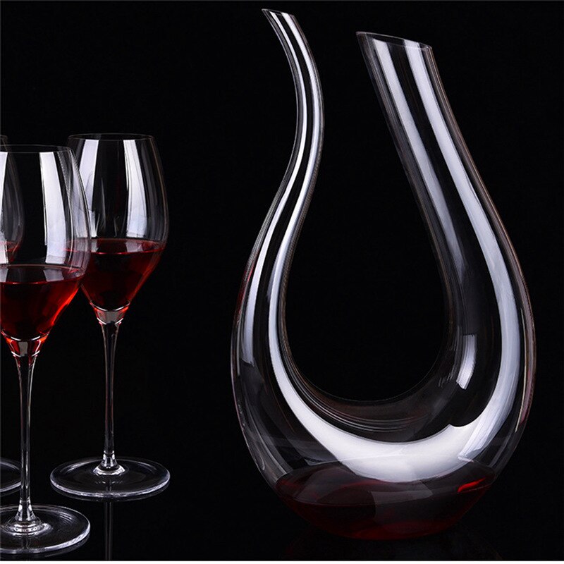 Red Wine Decanter Crystal Whiskey Set 1500ML U-Shaped Glass Decanter Bottle Para Vinho Aerator Luxury Pourer Separator Dispenser