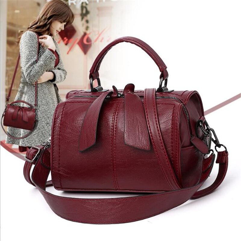 Women Leather Crossbody Bag Small Messenger bags Lady Cute Handbags Girls Shoulder Bag bolsas Sac A Epaule Black Brown