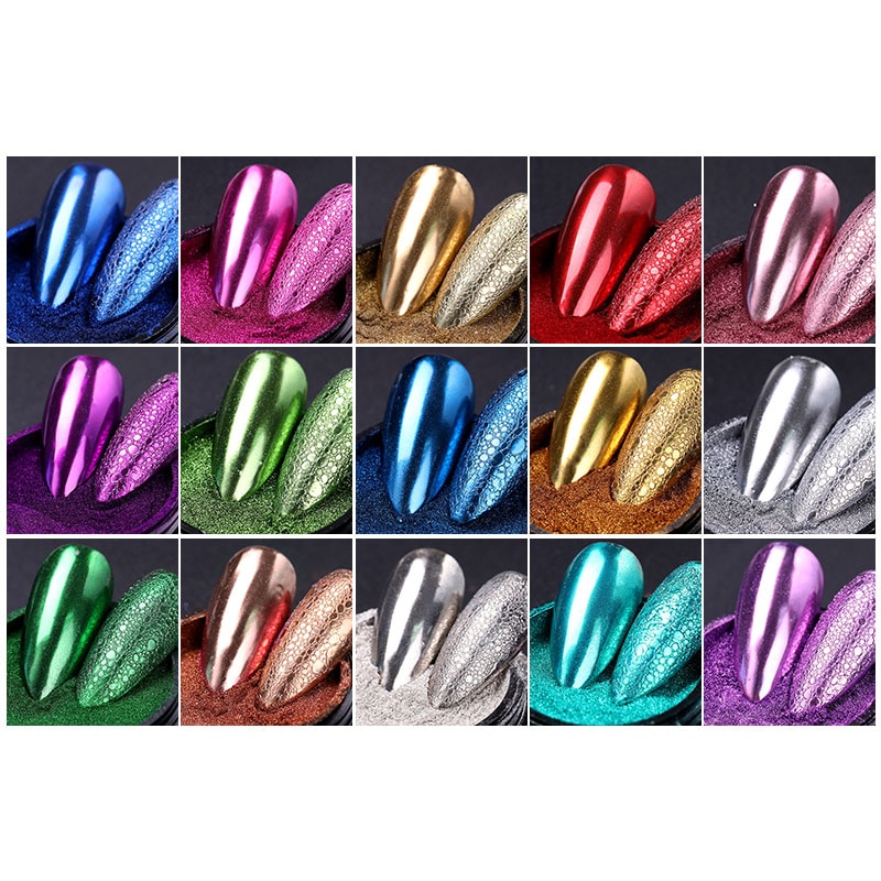 BORN PRETTY Mirror Nail Glitter Powder Metal Shining Gold Sliver Nail Pigment Dust PowerChrome For Gel Polish Nail Decoration