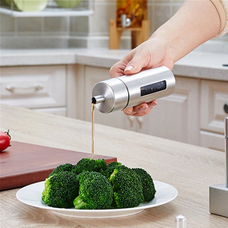 Rustfritt stål salt pepper shaker sett soyasaus eddik krydderflaske med stå krydderboks matlaging kjøkken krydderflaske