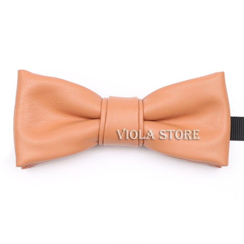 Cool PU Leather Bowtie Solid Classic Beige Pink Vintage Brown Red Green Blue Men Women Nightclub Party Butterfly Accessory: 08