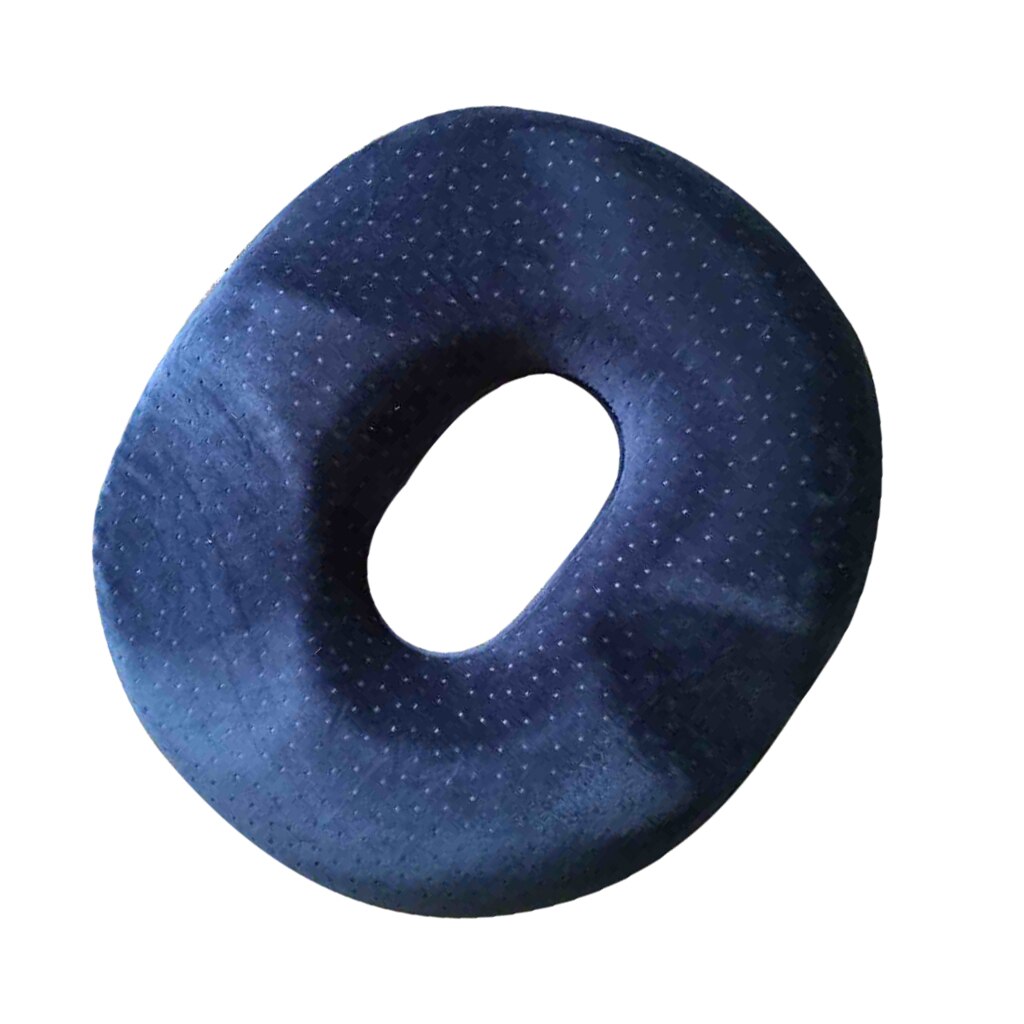 Memory skum ringpude donut trykaflastningspude til rejsebil hjemmekontor sportsfly: Purpurblå