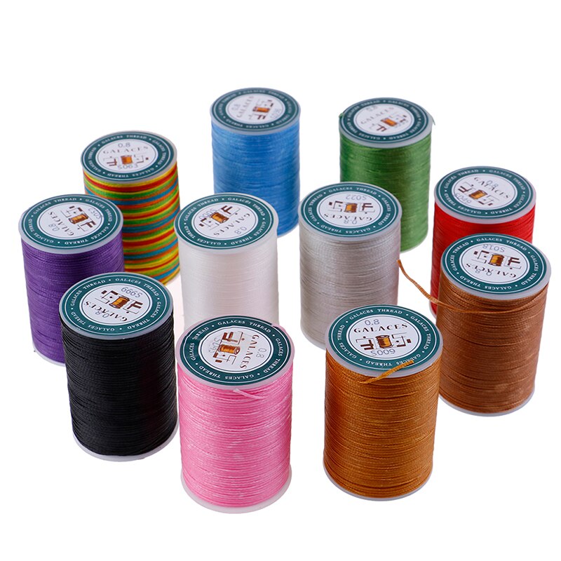 Grand fil à coudre Polyester cordon ciré fil cuir 0.8mm pour bricolage outil couture à la main fil multicolore 90 mètre