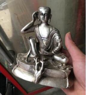 Statue de tête de cerf bouddhiste tibétain en Bronze, Milarepa Arhat: 2