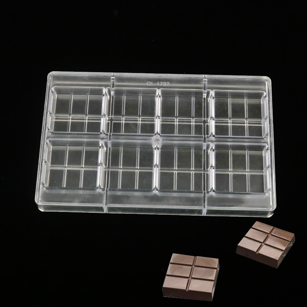 Molde de policarbonato duro para Chocolate, fácil de desmoldar, molde para dulces de PC, molde para hacer bloques de Chocolate, utensilios de cocina para hornear, herramientas para dulces