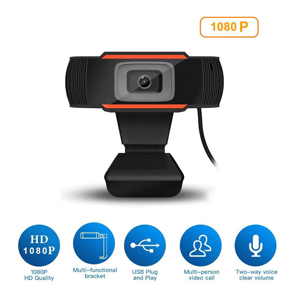 USB2.0 Computer Webcam HD 1080P Camera Rotatable With Noise-cancelling microphone Plug and play for Loptop Skype Conference