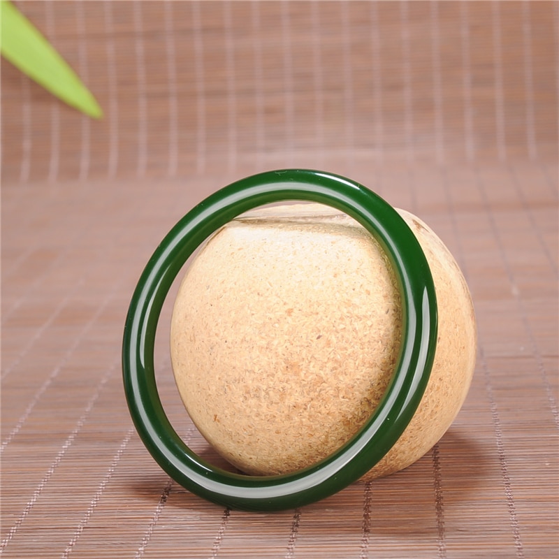 Bracelet rond en Jade vert chinois 54-66mm, bijoux à breloques, accessoires de , sculpté à la main, amulette, pour homme et femme