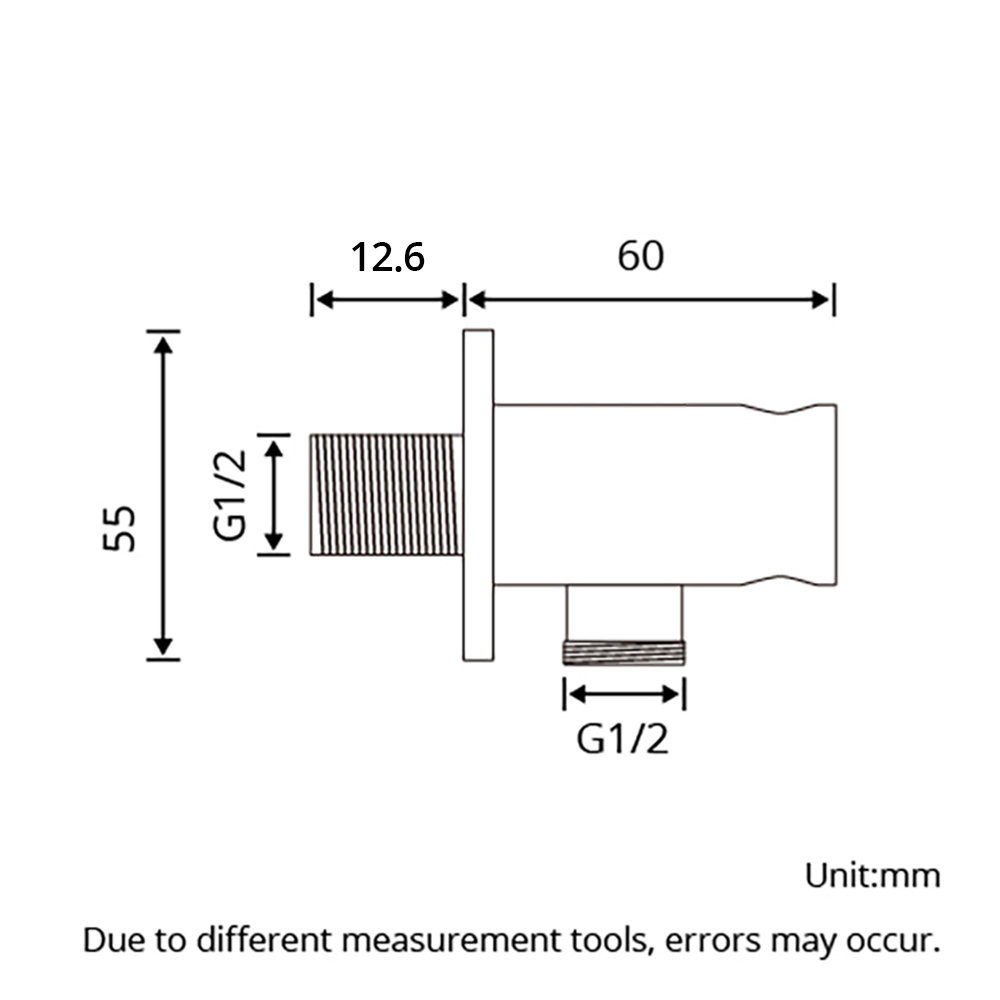 Sort rund messing vægmonteret badeværelse armatur udskiftning brusekabine
