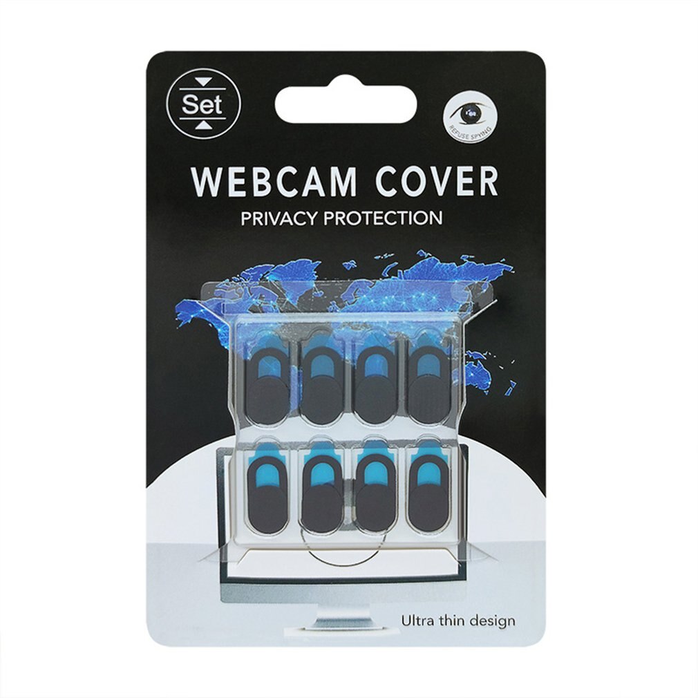 8 stuks computer lens cover universele antispy camera cover elliptische camera occlusie stickers camera privacy cover: Zwart 8 stuks