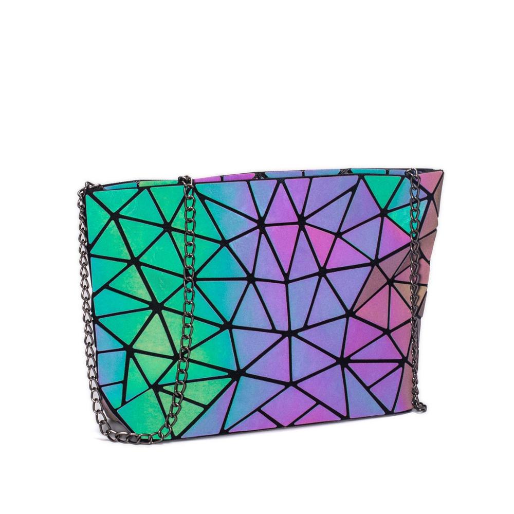 Messenger Tas Vrouwen Keten Zak Lichtgevende Geometrische Sling Bag Sac Femme Schouderband Vrouwelijke Bolsas Feminina: 2
