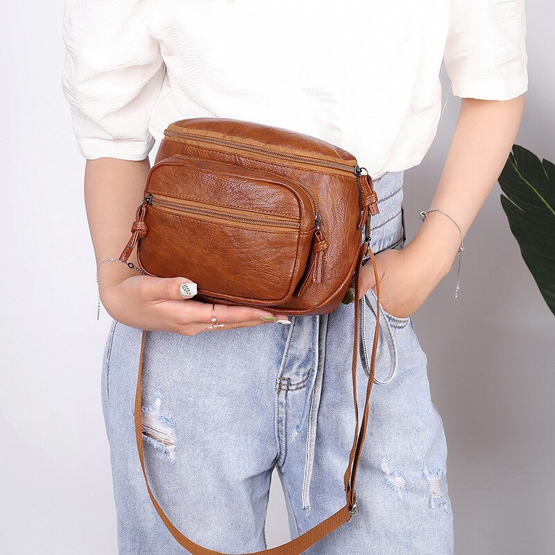 Mode Crossbody Tas Voor Vrouwen Zachte Pu Lederen Schoudertas Kleine Vierkante Tas Winkelen Lady Messenger Bag Multi-Pocket handtas