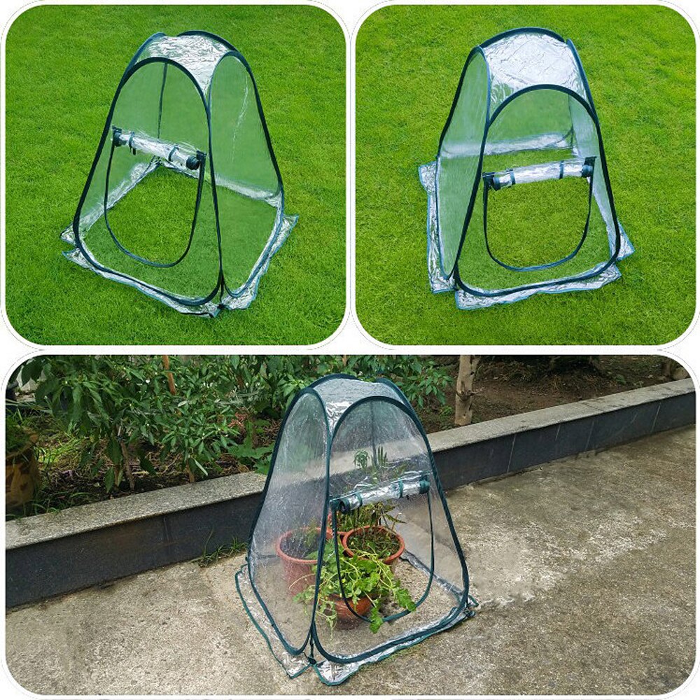 Mini Portable Folding Pop up Greenhouse PVC Transparent Flower Shelter Balcony Patio Plant Flower Succulent Warm Insulation Shed