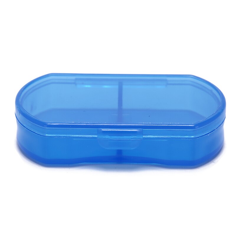 1pc 2 gitre folde pilleæske udskærer medicin arrangør blå pille medicin tablet pilleæske beholder dispenser organizer taske