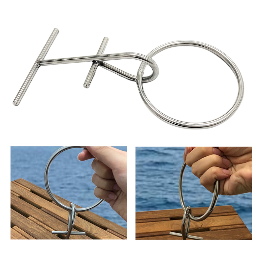 Marine 304 Stainless Steel Portable Dock Ring Spring Ring Silver