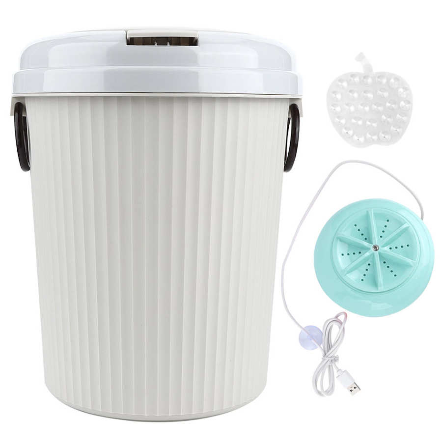 Cloth wash Machine Washing Machine 8L 18W Mini USB Powered Portable Desktop Laundry Washer Ultrasonic Washing Machine: Blue