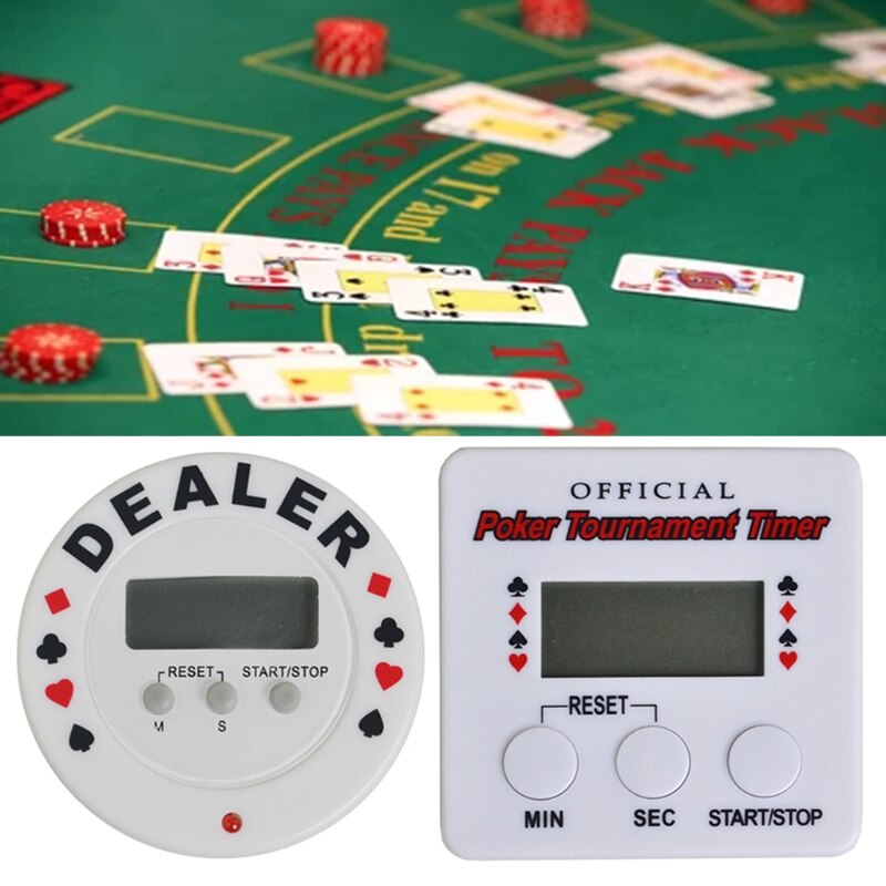 Casino Poker Tournament Timer Digital Dealer Timer Black Jack Plastic Poker Chips Game Accessories