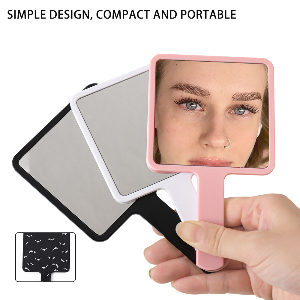 Espejo de maquillaje de mano, espejo de extensión de pestañas portátil para mujeres y niñas, espejos pequeños para la cara, accesorios de mesa de belleza