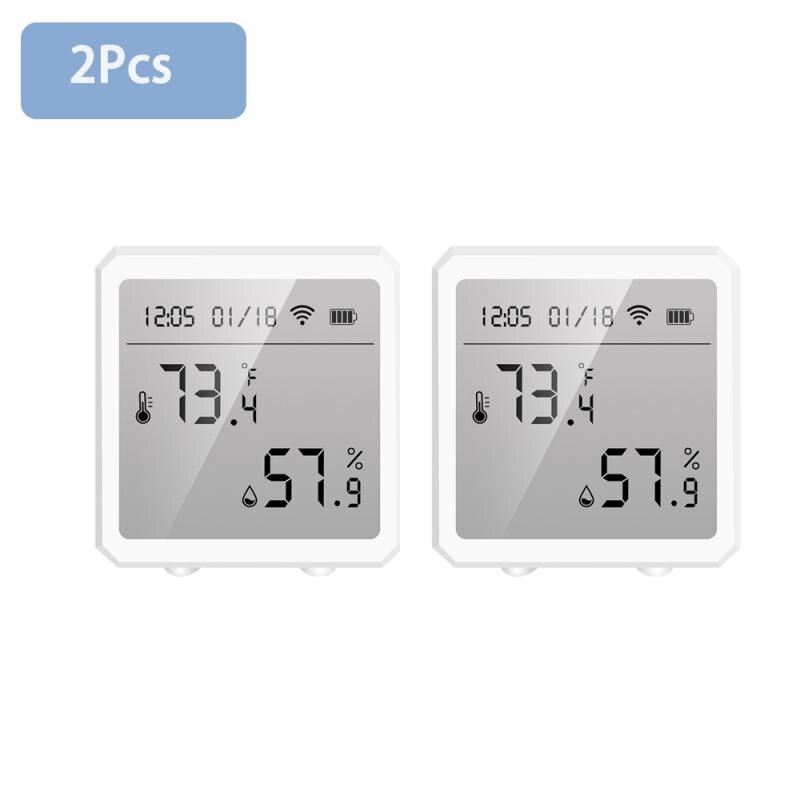 Tuya Zigbee Smart Temperature And Humidity Sensor Controller Meter Indoor Hygrometer Thermometer Support Alexa Google Home: 2pcs
