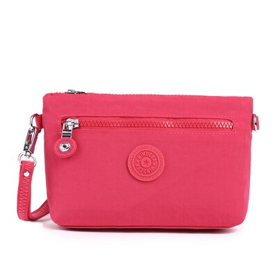 Kedanison Nylon Waterdichte Crossbody Bag Vrouwen Met Aap Ketting: Hot Pink