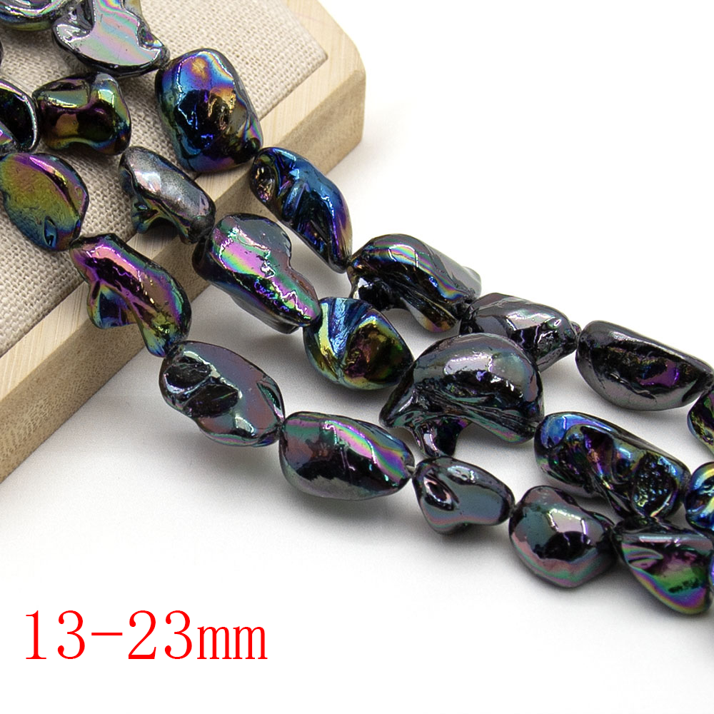 Naturlige skallperler granulære barokke svart-hvite gjør-det-selv populært tilbehør halskjede armbånd øredobber 38cm