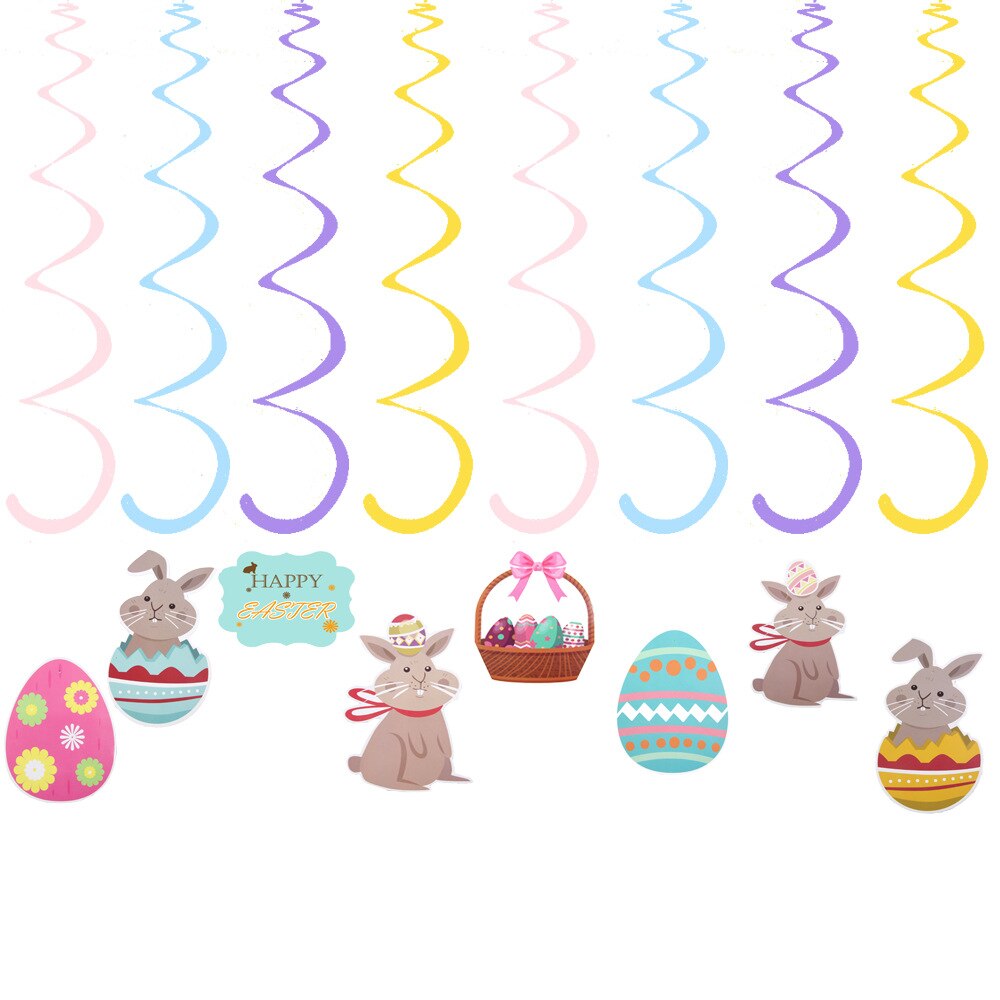 Easter Hanging Swirl Decorations Ceiling Hanging decor Easter Bunny Eggs Chick Carrot for Home Office School Easter Party decor