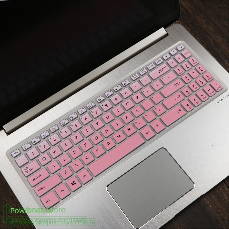 Laptop klawiatura notebooka pokrywa pokrowiec ochronny ze skóry dla Asus NX580 NX580VD NX580VD7700 NX580v N580VD/M580 X570ZD yx570ud YX570 2018: fadepink