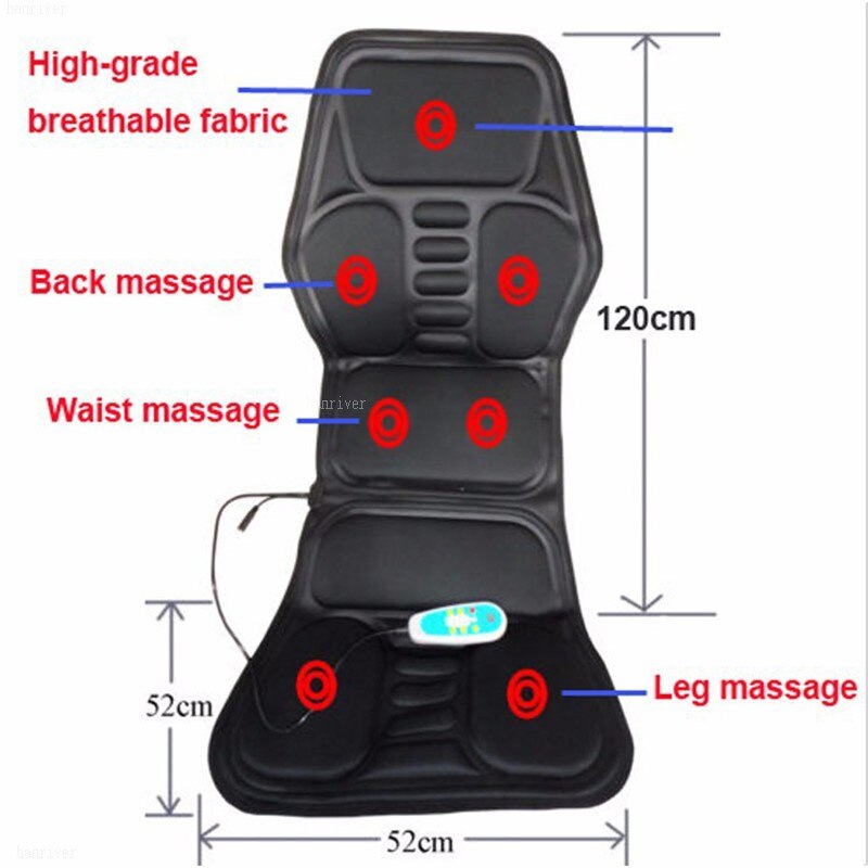 Car Home Office Full-Body Massage Cushion.Heat Vibrate Mattress.Back Neck Massage Chair Massage Relaxation Car Seat 12V