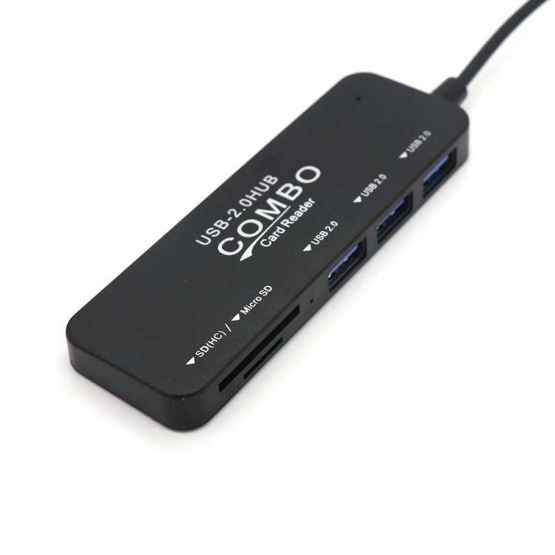 Obsługa czytnika kart 5 Port USB 2.0 ładowarka Super prędkość Centrum przejściówka robić komputera rozdzielacz