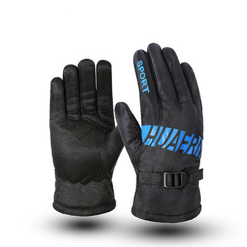 Antislip ski-add pluche zwarte handschoenen grote handschoenen herfst winter warme motorrijden heren handschoenen: K-st-i