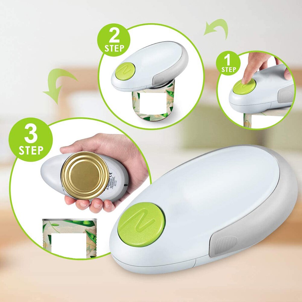 Electric Can Opener Automatic Kitchen Can Opener Battery Operated Can Tin Opener With Smooth Edge One Touch Switch Handheld