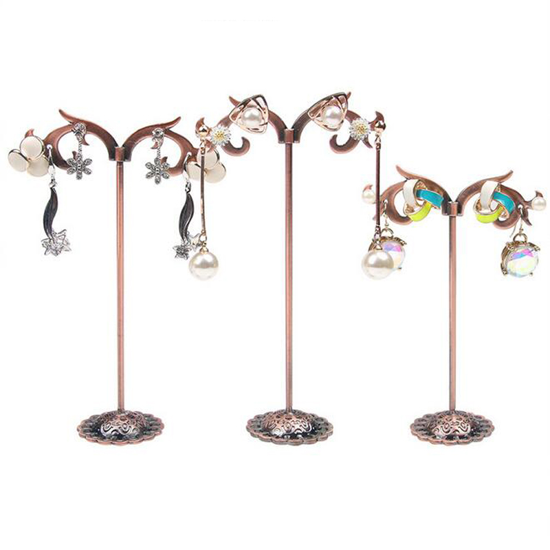 Silver Colors 3 pcs/Lot Jewelry Display Metal Earring Holder Display Crystal Jewelry Earring Display Stand 4 Options: A-brown