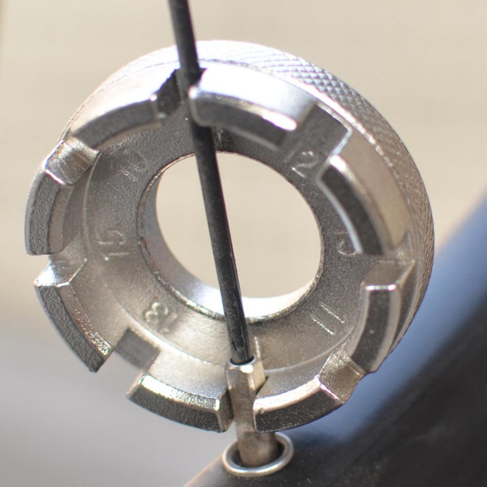 Herramienta de llave para radios de bicicleta, herramienta de llanta para radios de bicicleta de acero, llave para radios de ciclismo, ajuste de reparación, llave para radios de tensión de rueda de bicicleta