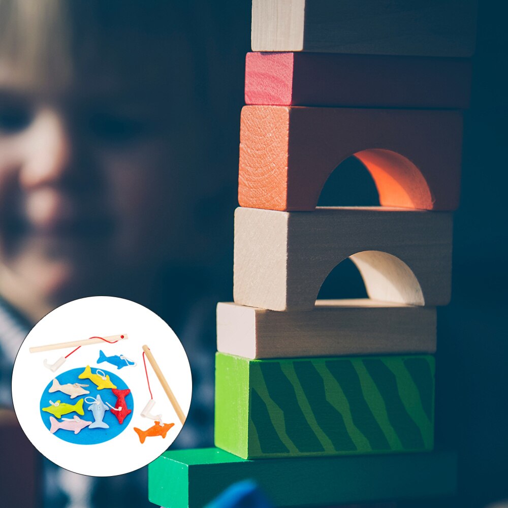 1 einstellen Lustige Holz Angeln Spielzeug Bunte SchöNe Angeln Spiel Spielzeug für Kindergarten Hause