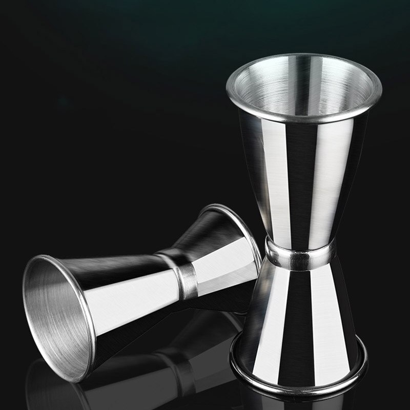 Stainless steel bartender curling measuring cup, double-headed ounce cup, cocktail measuring device, bar measuring cup utensils
