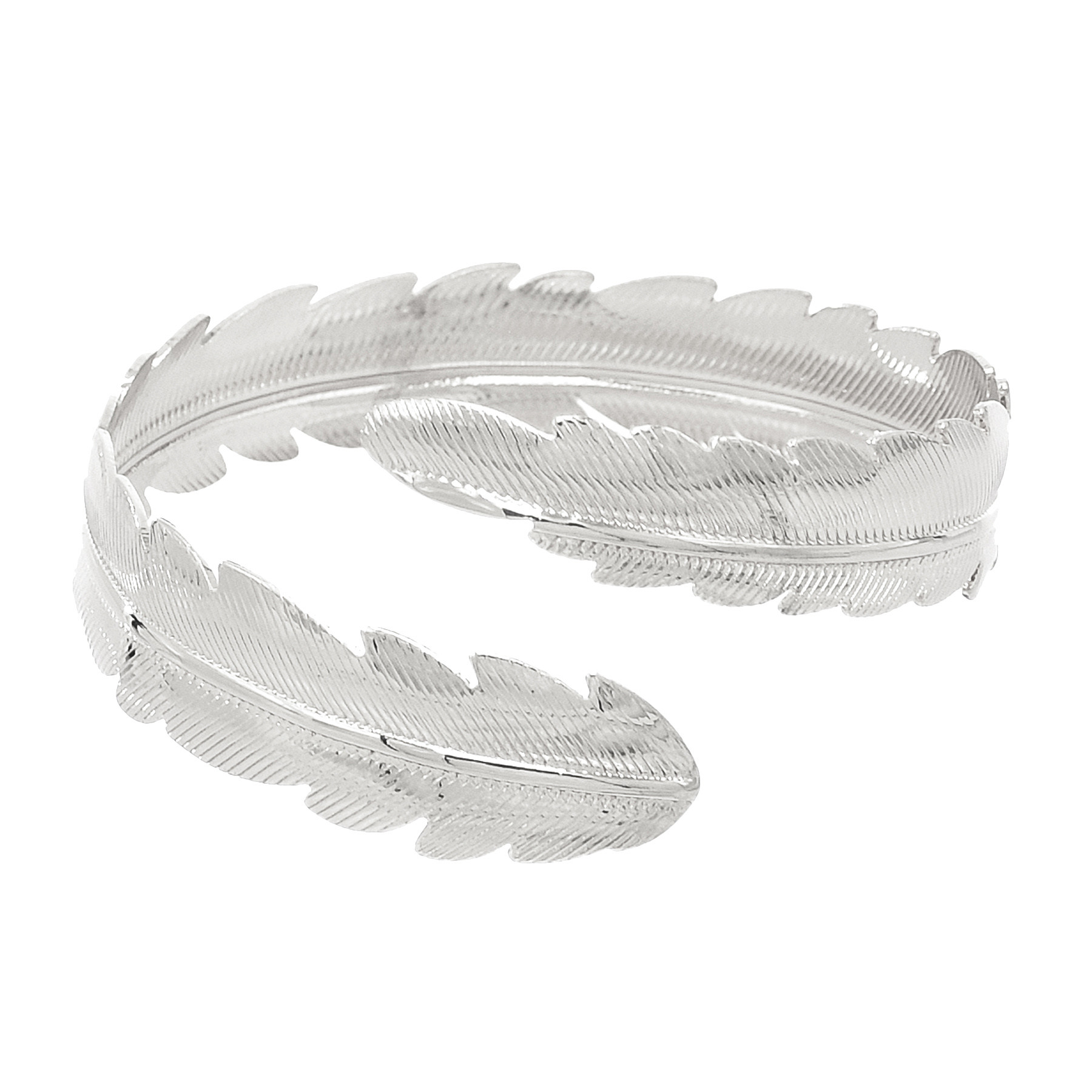 Hollow Wings Feather Wide Cuff Bracelets & Bangles For Women Men Gold Silver Color Alloy Open Big Male Female Bangle Jewelry