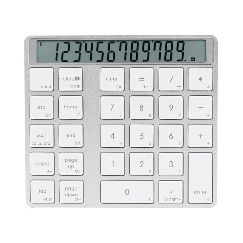 Bluetooth 2-In-1 Numeric Keypad Calculator Display di Carica Interruttore Calcolatrice Mini Computer Portatile: Default Title