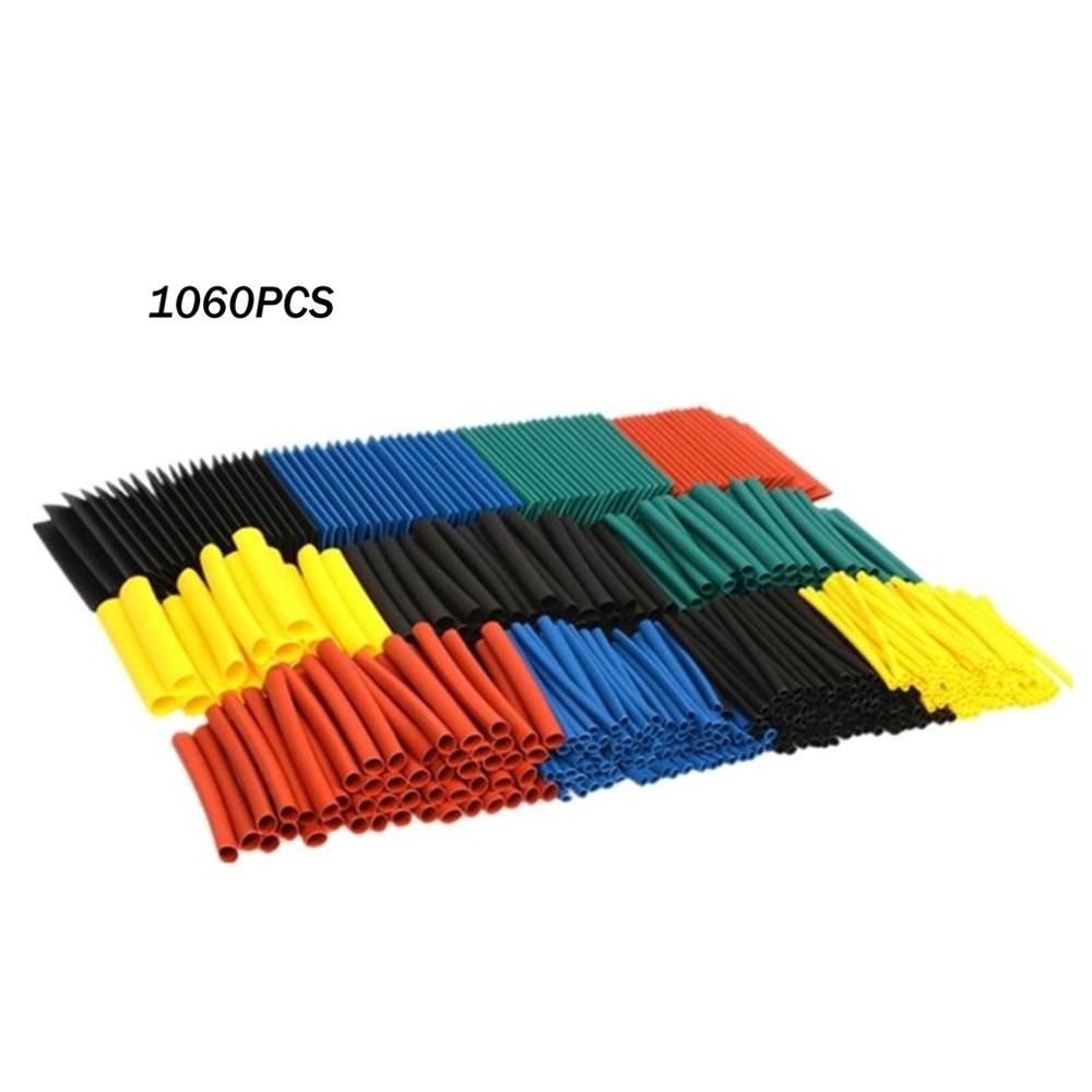 1060pcs Durable Wire Cable Sleeve Insulation Replacement Accessory Electrical Heat Shrink Tubing 2:1 Wire Cable Sleeve Kit