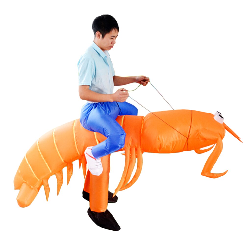 Inflatable Lobster Costume Unisex Riding Shrimp Fancy Dress