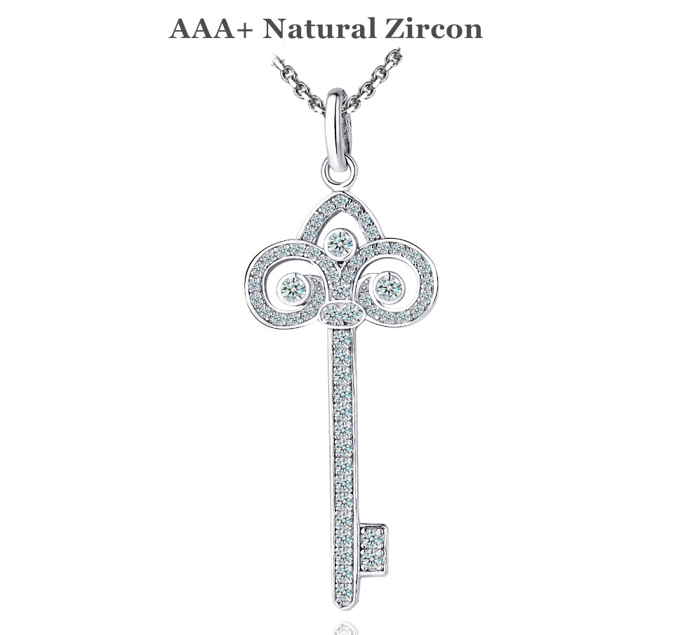 TKJ egypte Style clé de vie collier en argent avec AAAA + zircon cubique pour les femmes amant pendentif