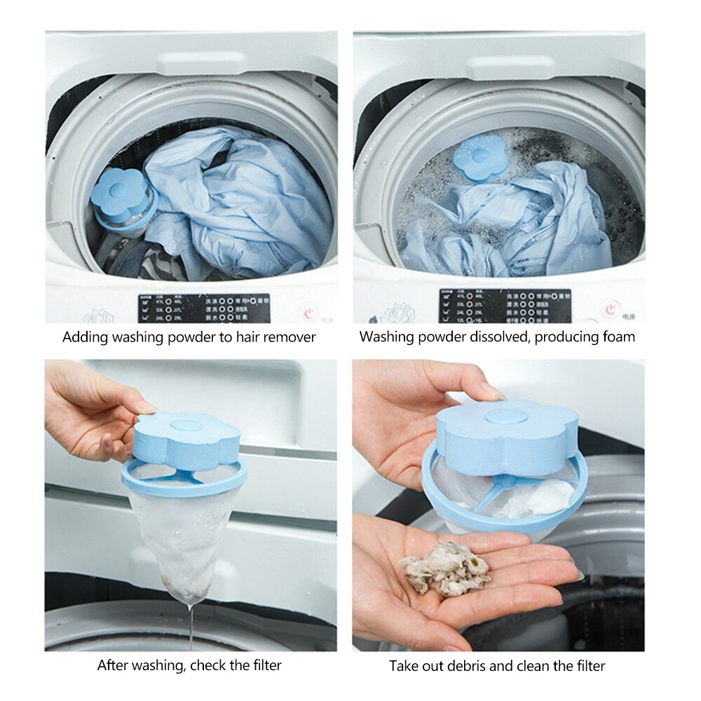 Home Hair Removal Catcher Filter Mesh Pouch Cleaning Ball Bag Dirty Fiber Collector Washing Machine Filter Laundry Cleaning Ball