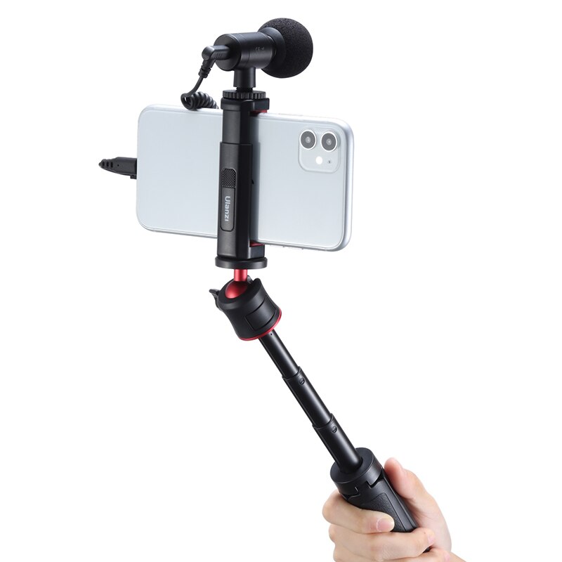 Ulanzi ST-19 Draagbare Telefoon Mount Telefoon Houder Klem Met Koud Schoen 1/4 ''Statief Mount Mic Led Licht Invullen vlog Accessoires