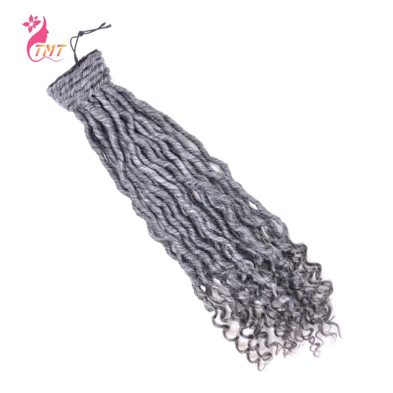 Afro Curly Drawstring Ponytail Synthetic Bohemian Goddess Box Braids Hair With Curly Ends Ponytail Hair Extensions for Women: gray