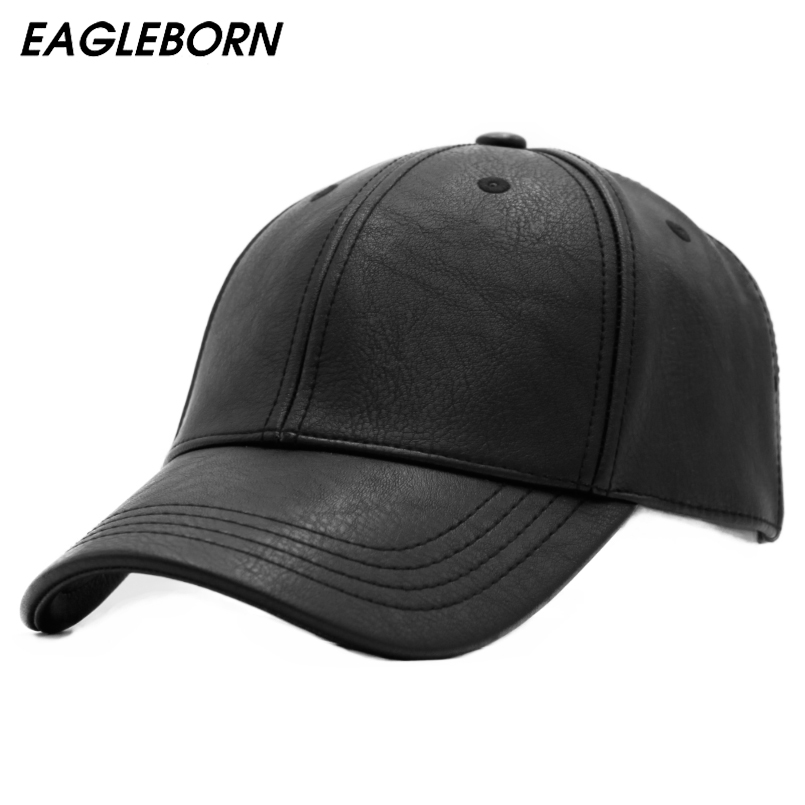 Vlakte Mannen Baseball Cap Vrouwen Solid Leer Snapback Cap Pet Verstelbare Bone Pu Hoeden Voor Mannen Winter Baseball caps: Default Title