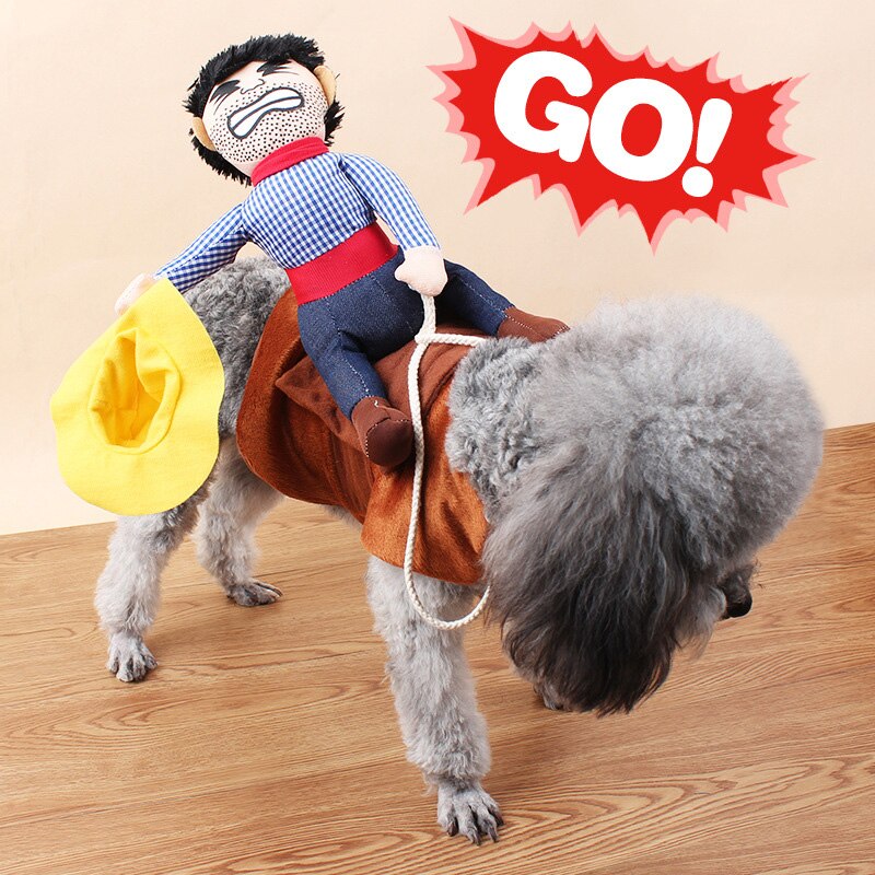 Disfraz divertido para perro, ropa para mascotas, chaqueta de vestir de vaquero para perros pequeños, medianos y grandes, Chihuahua, Yorkshire, caniche, S-XL, novedad de
